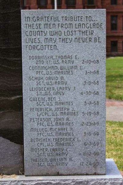LANGLADE COUNTY VIETNAM VETERANS MEMORIAL HONOR ROLL
