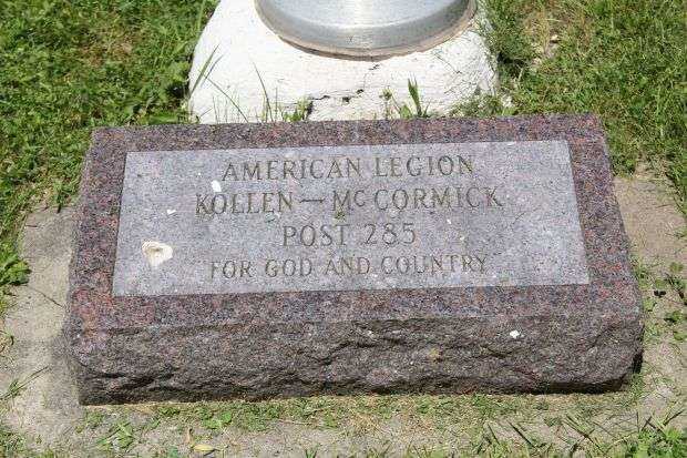 PRENTICE VETERANS MEMORIAL FLAGPOLE STONE A