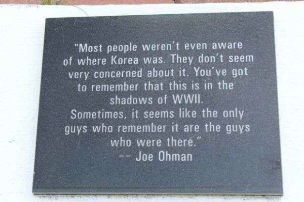 THE KOREAN WAR TRIBUTE MEMORIAL PLAQUE S