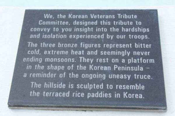 THE KOREAN WAR TRIBUTE MEMORIAL PLAQUE B