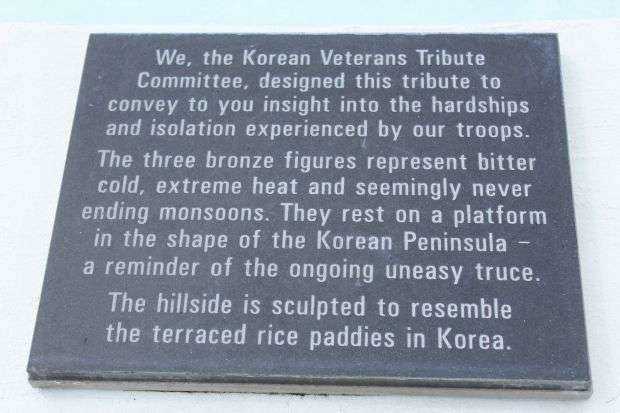 THE KOREAN WAR TRIBUTE MEMORIAL PLAQUE B