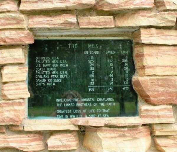 S.S. DORCHESTER MEMORIAL PLAQUE A