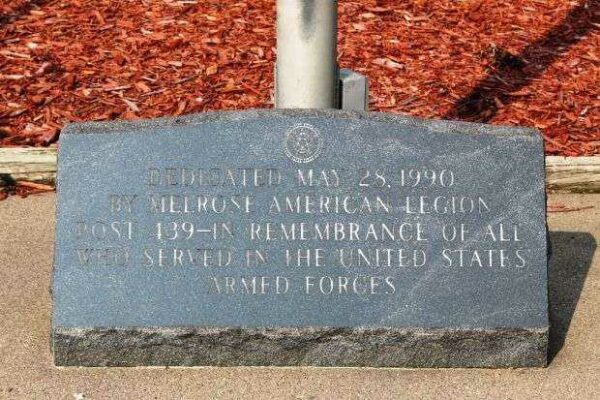 MELROSE AMERICAN LEGION POST 439 MEMORIAL FLAGPOLE STONE