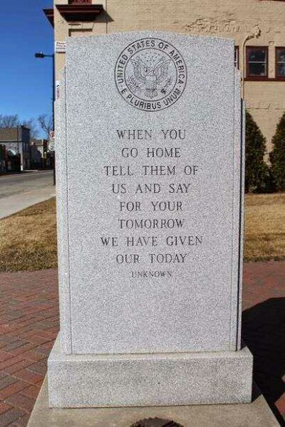 SEYMOUR VETERANS MEMORIAL LEFT STONE