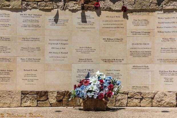 SAN MARCOS ALL VETERANS MEMORIAL WALL CLOSEUP