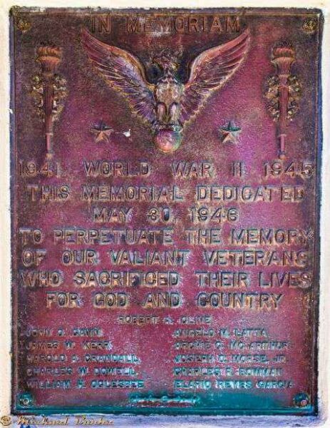 RAMONA WORLD WAR II VETERANS MEMORIAL PLAQUE