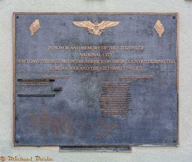 NATIONAL CITY KOREAN WAR AND VIETNAM CONFLICT MEMORIAL PLAQUE