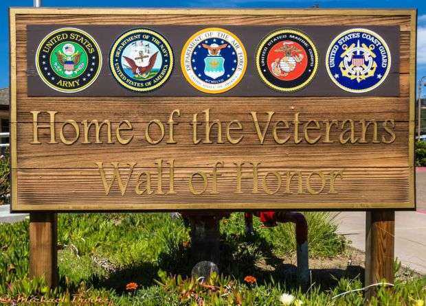 HOME OF THE VETERANS WALL OF HONOR MEMORIAL MARKER