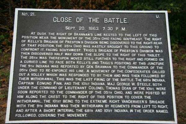 CLOSE OF THE BATTLE WAR MEMORIAL PLAQUE