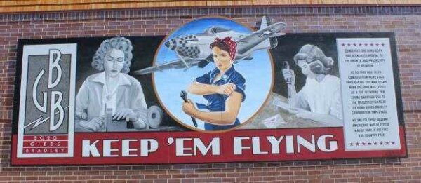 BORG GIBBS BRADLEY KEEP ‘EM FLYING MEMORIAL MURAL