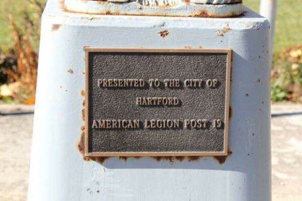 AMERICAN LEGION POST 19 VETERANS MEMORIAL FLAGPOLE PLAQUE