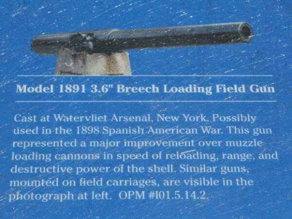 MODEL 1891 3.6″ BREECH LOADING FIELD GUN MEMORIAL PLAQUE