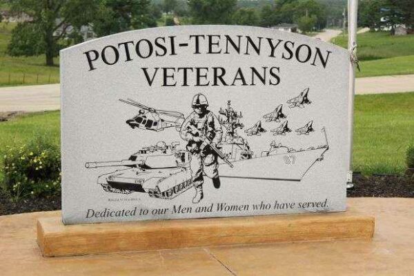 POTOSI-TENNYSON VETERANS MEMORIAL DEDICATION STONE A