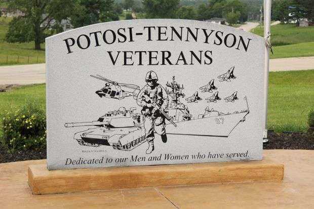 POTOSI-TENNYSON VETERANS MEMORIAL DEDICATION STONE A