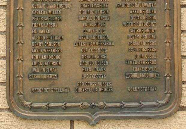 PRENTICE WORLD WAR I ROLL OF HONOR MEMORIAL BOTTOM