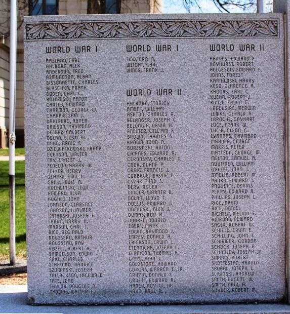 ONEIDA COUNTY WAR VETERANS MEMORIAL LEFT PANEL