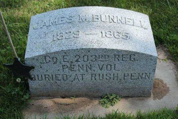 JAMES M. BUNNELL MEMORIAL CEMETERY STONE