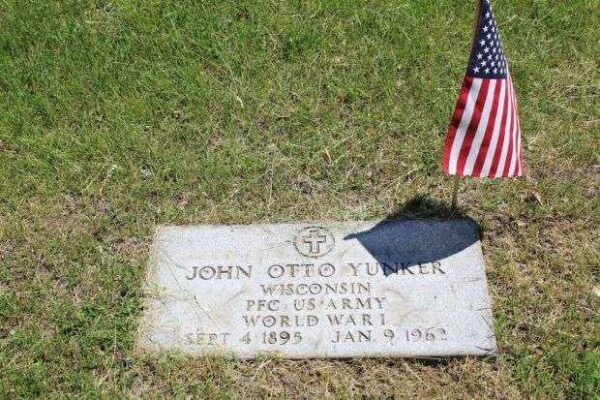 JOHN OTTO YUNKER MEMORIAL CEMETERY STONE