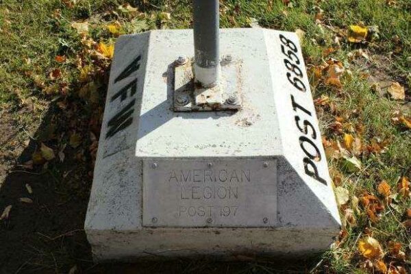 VFW AND AMERICAN LEGION POSTS MEMORIAL FLAGPOLE STONE