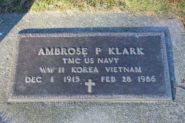 AMBROSE P KLARK MEMORIAL CEMETERY STONE