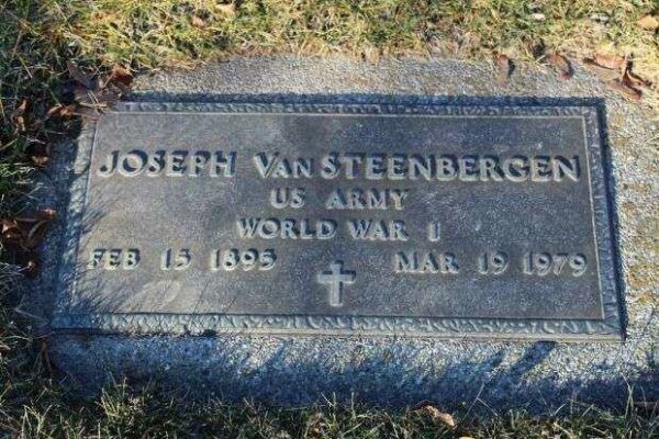JOSEPH VAN STEENBERGEN MEMORIAL CEMETERY STONE