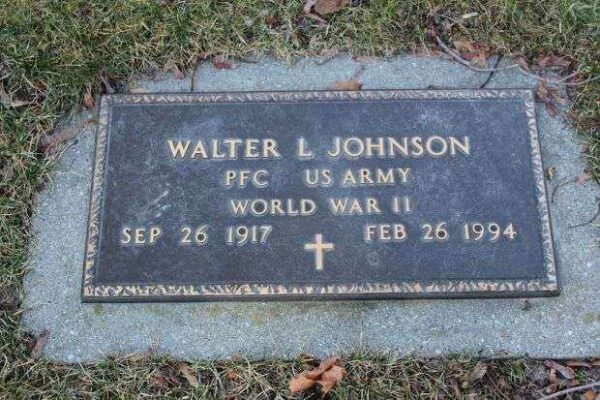 WALTER L JOHNSON MEMORIAL CEMETERY STONE