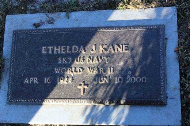 ETHELDA J KANE MEMORIAL CEMETERY STONE