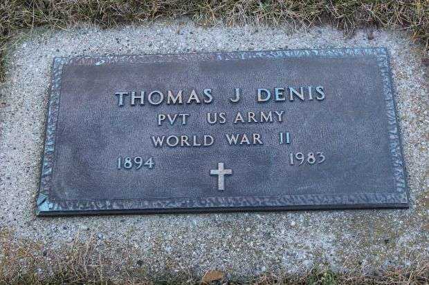 THOMAS J DENIS MEMORIAL CEMETERY STONE