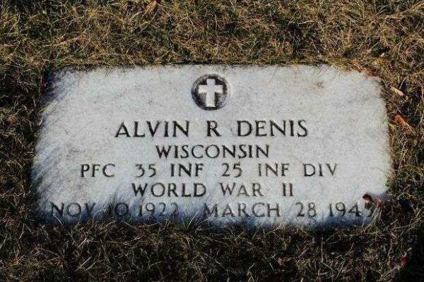 ALVIN R DENIS MEMORIAL CEMETERY STONE