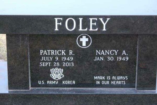 PATRICK R. FOLEY WAR MEMORIAL BENCH