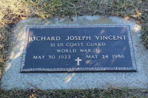 RICHARD JOSEPH VINCENT MEMORIAL CEMETERY STONE