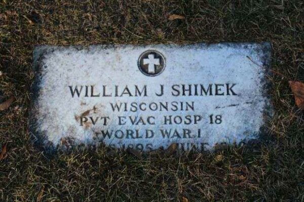 WILLIAM J SMIMEK MEMORIAL CEMETERY STONE