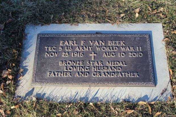 EARL F VAN BEEK MEMORIAL CEMETERY STONE