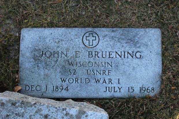 JOHN E BRUENING MEMORIAL CEMETERY STONE