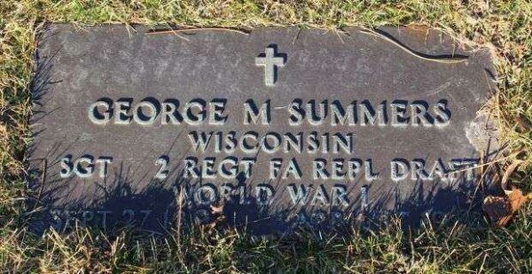 GEORGE M SUMMERS MEMORIAL CEMETERY STONE