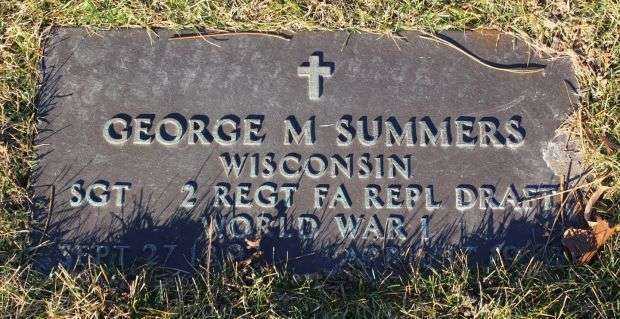 GEORGE M SUMMERS MEMORIAL CEMETERY STONE