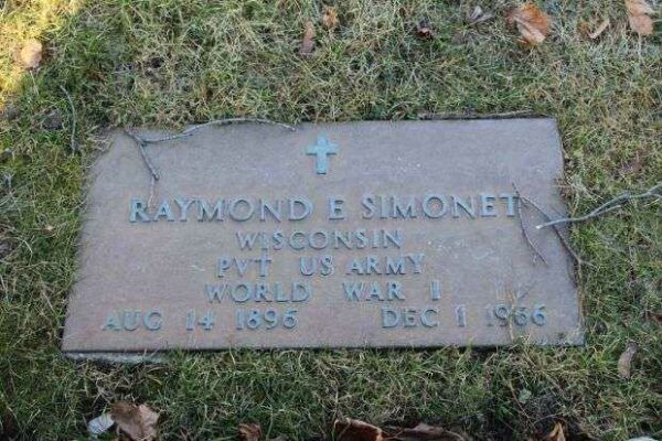 RAYMOND E SIMONET MEMORIAL CEMETERY STONE