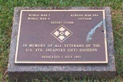 FOURTH INFANTRY DIVISION MEMORIAL PLAQUE