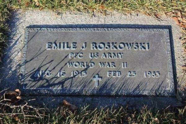 EMILE J ROSKOWSKI MEMORIAL CEMETERY STONE