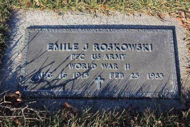 EMILE J ROSKOWSKI MEMORIAL CEMETERY STONE