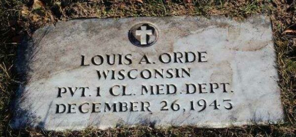 LOUIS A. ORDE MEMORIAL CEMETERY STONE