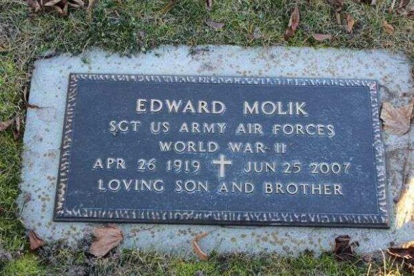 EDWARD MOLIK MEMORIAL CEMETERY STONE