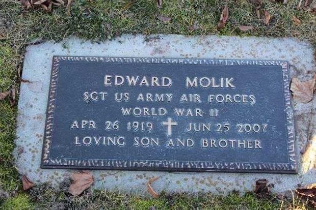 EDWARD MOLIK MEMORIAL CEMETERY STONE