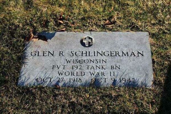 GLEN R SCHLINGERMAN MEMORIAL CEMETERY STONE