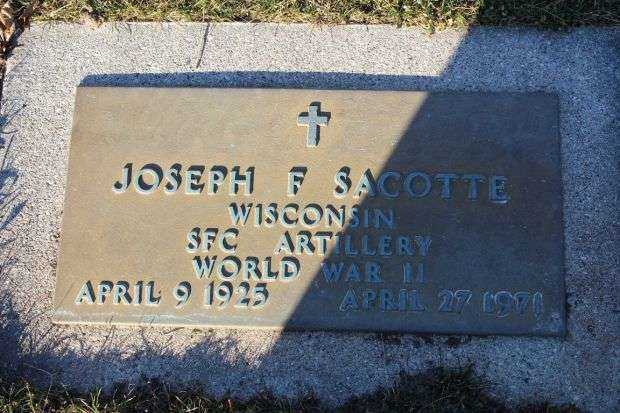 JOSEPH F SACOTTE MEMORIAL CEMETERY STONE