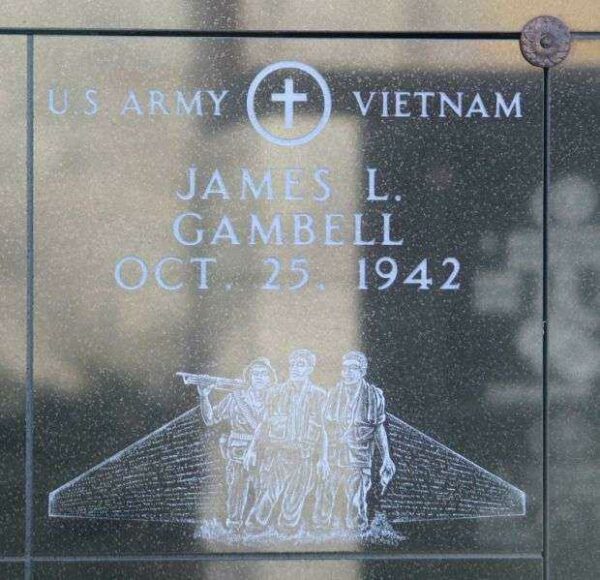 JAMES L. GAMBELL WAR MEMORIAL PLAQUE