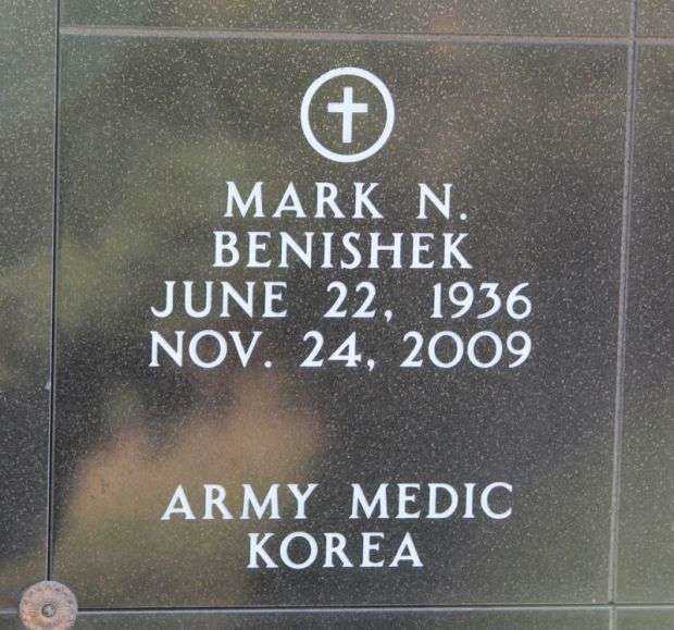 MARK N. BENISHEK WAR MEMORIAL PLAQUE