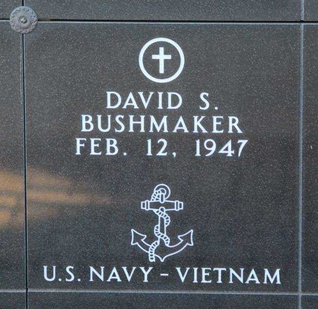 DAVID S. BUSHMAKER WAR MEMORIAL PLAQUE