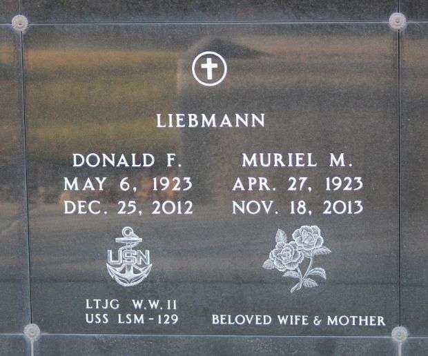 DONALD F. LIEBMANN WAR MEMORIAL PLAQUE