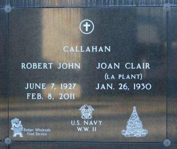 ROBERT JOHN CALLAHAN WAR MEMORIAL PLAQUE